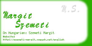 margit szemeti business card